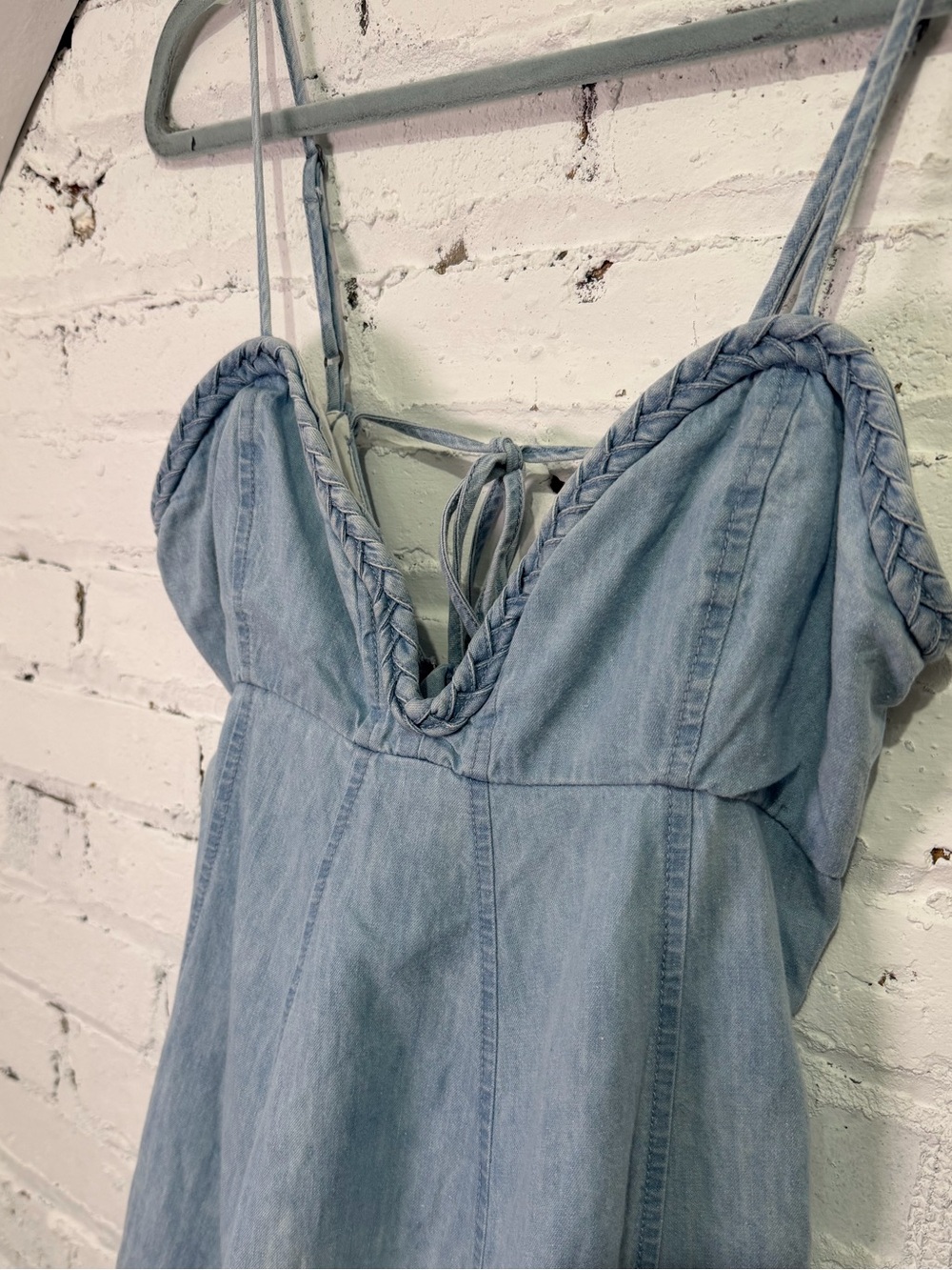 Free People Light Blue Denim Mini Dress - Picture 9 of 12